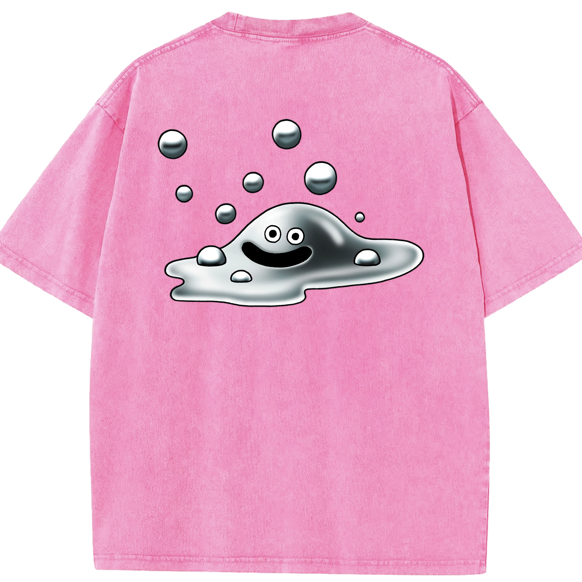 （画像用） ドラゴンクエスト Doragon Kuesuto Dragon Quest 綿100% ヴィンテージ風 半袖Tシャツ（背面プリント）
